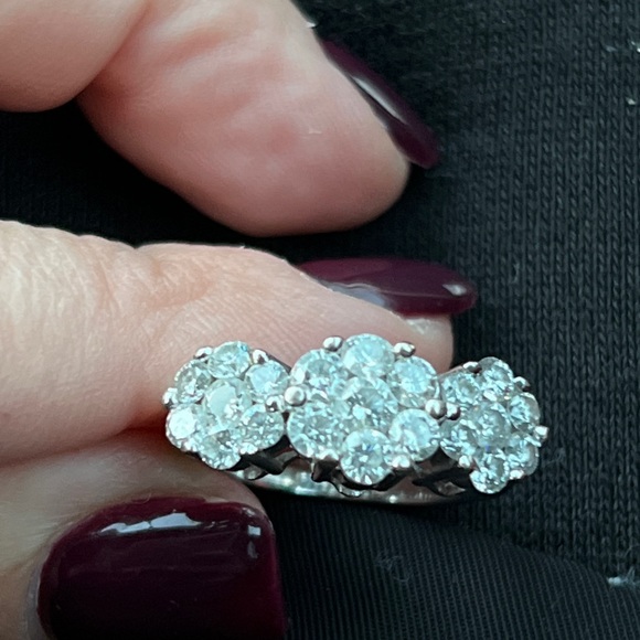 Natural diamond engagement or anniversary ring in white gold 14 karat - Picture 5 of 6